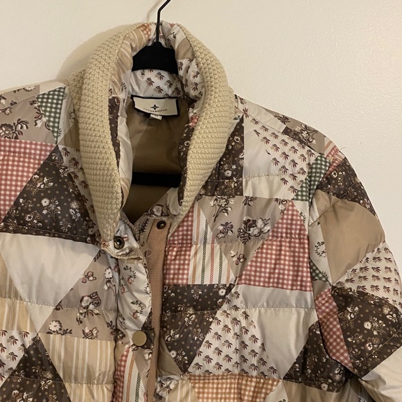 Tuckernuck Quilted Floral Ditsy Patchwork Down Puffer Jacket Women’s Medium - Picture 4 of 9